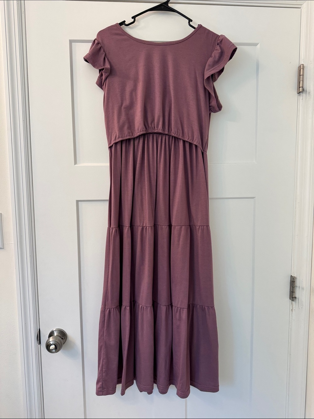 ‼️FLASH SALE TODAY ONLY‼️ Mauve Tiered Ruffle Sleeve Maxi Dress